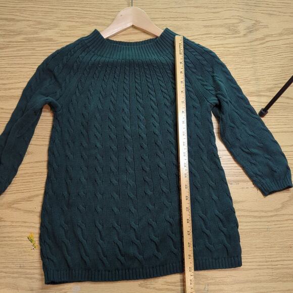 Talbots Green Cable Knit Sweater Petite Small - Picture 5 of 6